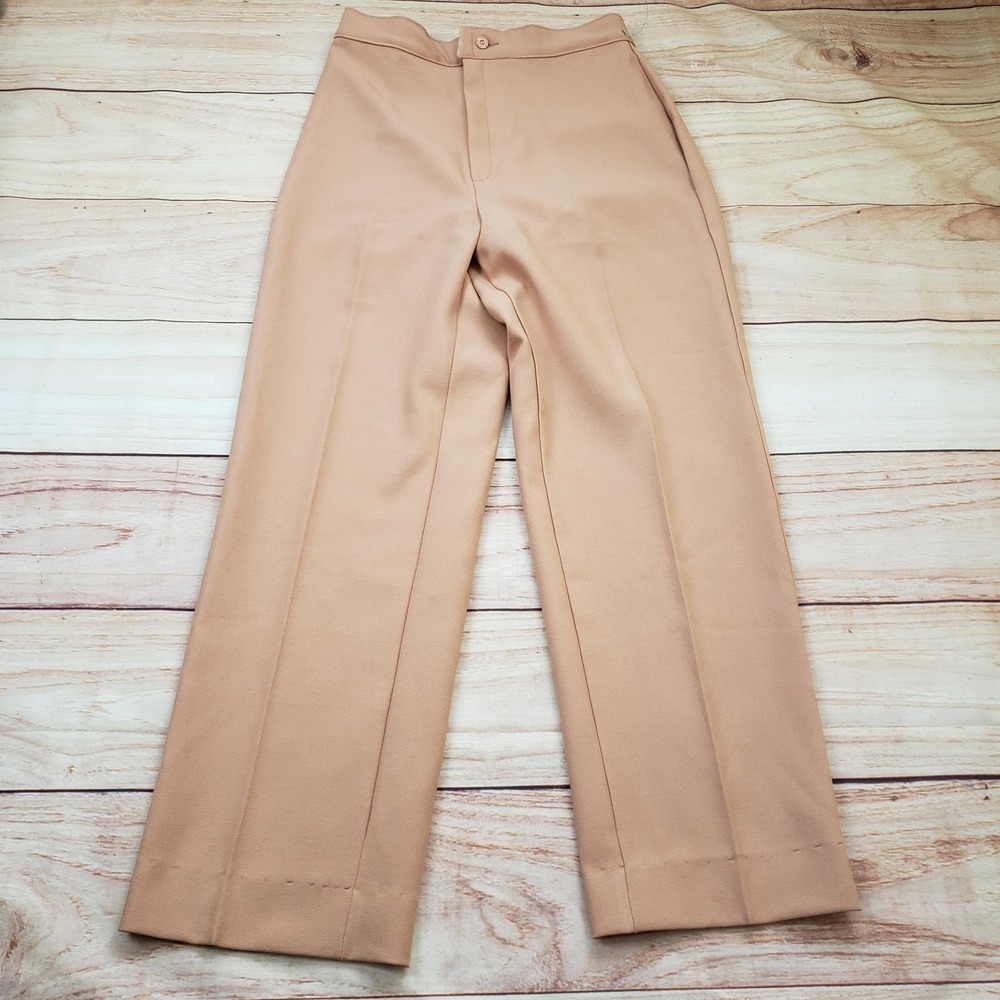 VTG Levi Strauss Pants Womens Medium Tan Peach High‎ Rise Wide Dress Slacks 70s